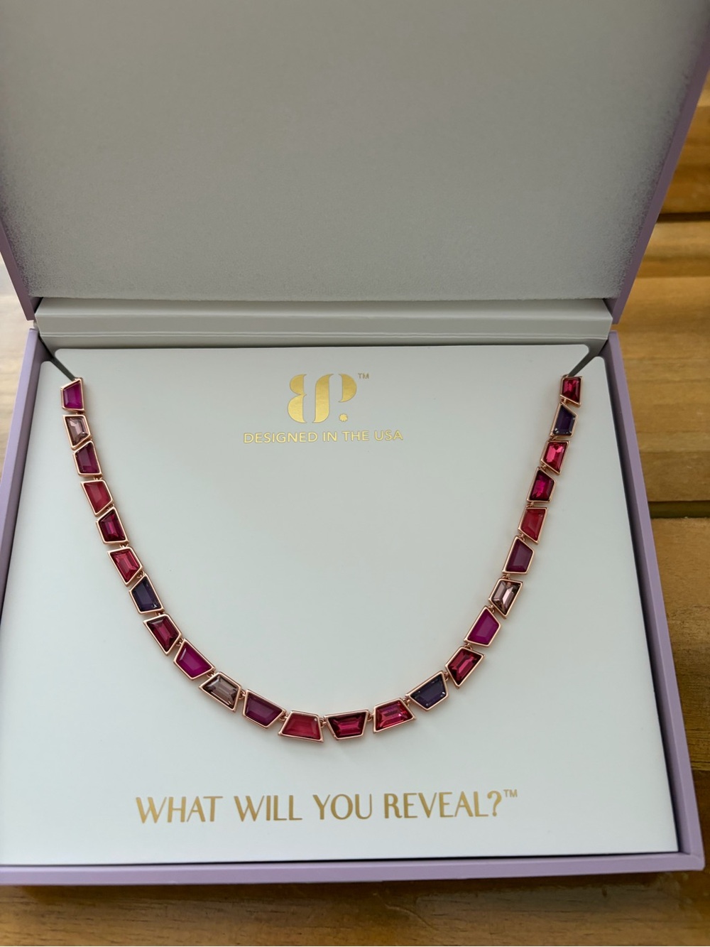 bp golden hour getaway rio heat on rose gold Necklace